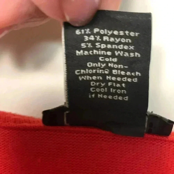 Ann Taylor Red Sweater, draped neckline, stretchy, size medium - Picture 4 of 4